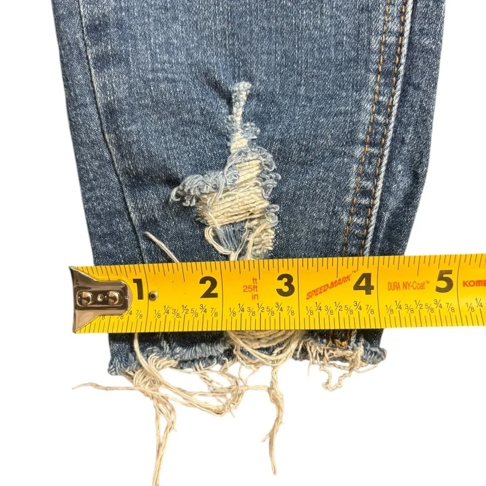 Classic Blue Skinny Jeans with Raw Hem - Picture 7 of 11